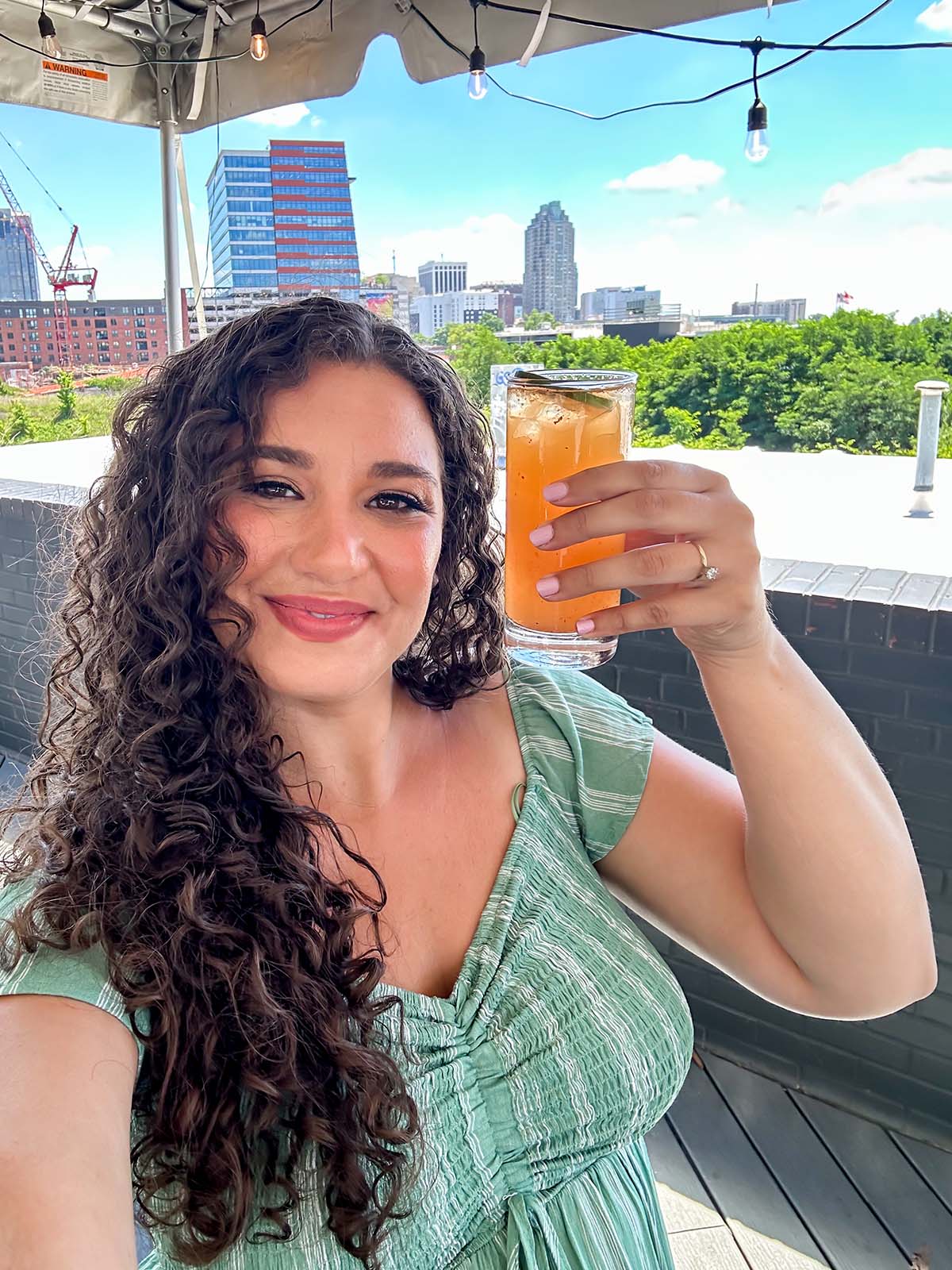 Megan with Mocktail at Wye Hill Brewing